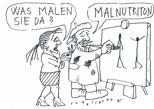 Cartoon: Malnutrition (medium) by Jan Tomaschoff tagged gesundheit,ernährung,malnutrition,abbau,gesundheit,ernährung,malnutrition,abbau