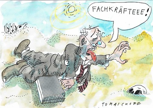 Cartoon: Mangel (medium) by Jan Tomaschoff tagged fachkräftemangel,fachkräftemangel