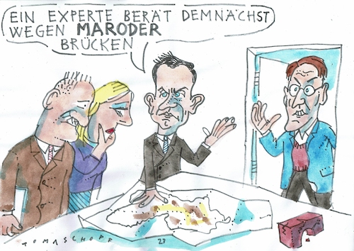 Cartoon: marode (medium) by Jan Tomaschoff tagged infrastruktur,brücke,gesundheit,infrastruktur,brücke,gesundheit