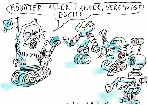 Cartoon: Marx (medium) by Jan Tomaschoff tagged roboter,digitalisierung,proletariat,roboter,digitalisierung,proletariat