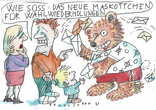 Cartoon: Maskottchen (medium) by Jan Tomaschoff tagged berlin,wahl,wiederholung,berlin,wahl,wiederholung