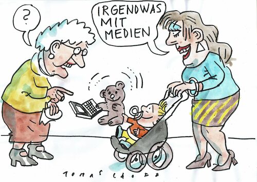Cartoon: Medien (medium) by Jan Tomaschoff tagged berufe,medien,pc,internet,berufe,medien,pc,internet