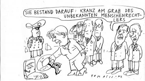 Cartoon: Menschenrechte (medium) by Jan Tomaschoff tagged menschenrechte,russland,merkel