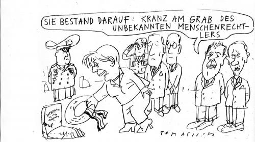 Cartoon: Menschenrechte (medium) by Jan Tomaschoff tagged menschenrechte,russland,merkel