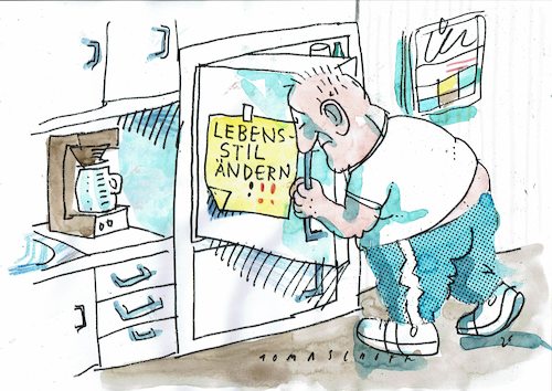 Cartoon: Merksatz (medium) by Jan Tomaschoff tagged gesundheit,ernäherung,lebensstil,gesundheit,ernäherung,lebensstil