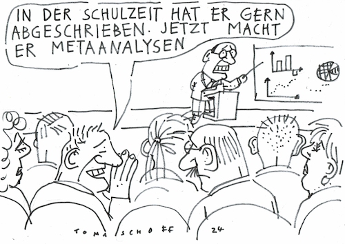 Cartoon: Metaanalysen (medium) by Jan Tomaschoff tagged medizin,forschung,metaanalyse,medizin,forschung,metaanalyse