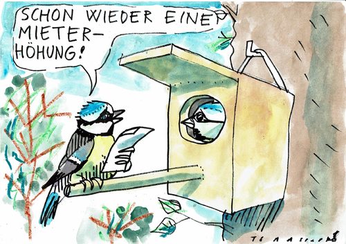 Cartoon: Mieterhöhung (medium) by Jan Tomaschoff tagged wohnungsnot,mieten,mieten,wohnungsnot