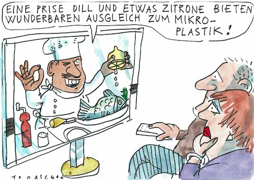 Cartoon: Mikroplastik (medium) by Jan Tomaschoff tagged ernährung,mikroplastik,feinschmecker,ernährung,mikroplastik,feinschmecker