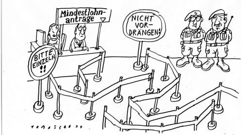 Cartoon: Mindestlohn (medium) by Jan Tomaschoff tagged mindestlohn