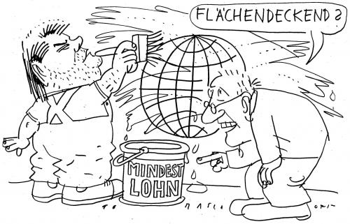 Cartoon: Mindestlohn (medium) by Jan Tomaschoff tagged mindestlohn,beck,spd