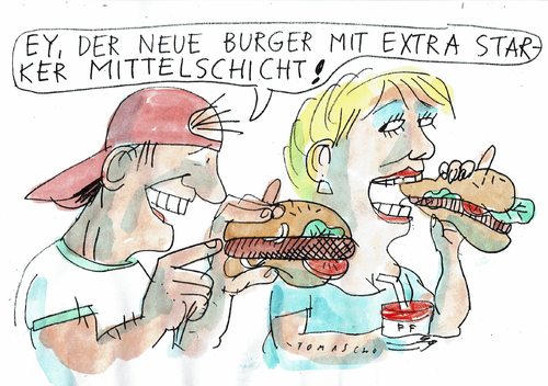 Cartoon: Mittelschicht (medium) by Jan Tomaschoff tagged mittelschicht,wutbürger,globalisierungsverlierer,mittelschicht,wutbürger,globalisierungsverlierer