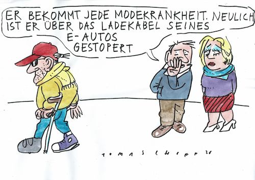 Cartoon: Modekrankheit (medium) by Jan Tomaschoff tagged krankheit,mode,auto,krankheit,mode,auto