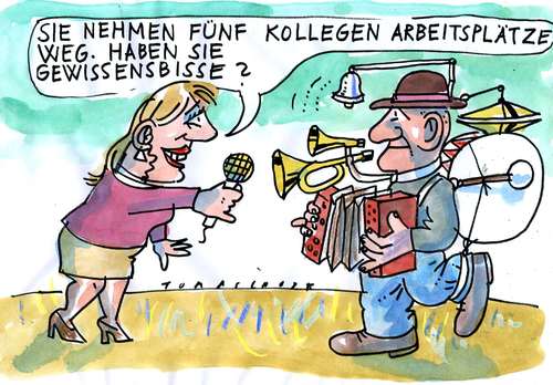 Cartoon: Multitalent (medium) by Jan Tomaschoff tagged arbeitsplätze,entlassungen