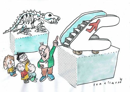 Cartoon: Museum (medium) by Jan Tomaschoff tagged corona,flugverkehr,shutdown,corona,flugverkehr,shutdown