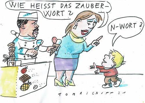 Cartoon: N (medium) by Jan Tomaschoff tagged unwort,rassismus,unwort,rassismus