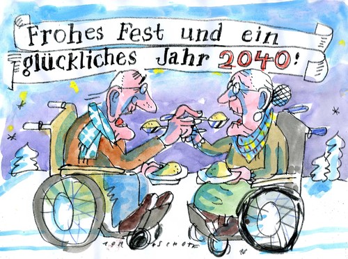 Cartoon: Neujahr (medium) by Jan Tomaschoff tagged demographie,neujahr,demographie,neujahr
