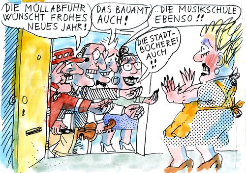 Cartoon: Neujahr 2 (medium) by Jan Tomaschoff tagged silvester,stadtschulden,silvester,stadtschulden