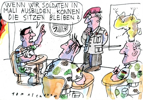 Cartoon: no (medium) by Jan Tomaschoff tagged mali,bundeswehr,mali,bundeswehr