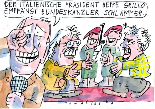 Cartoon: no (medium) by Jan Tomaschoff tagged italy,germany,italy,germany