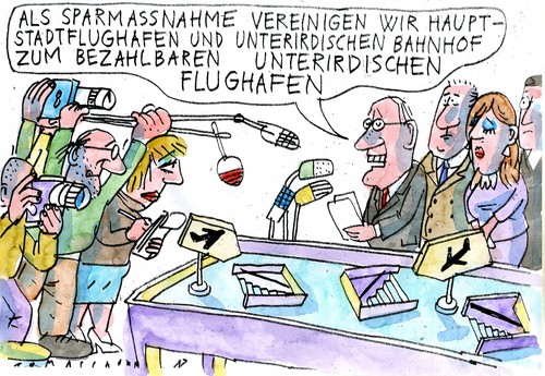 Cartoon: no (medium) by Jan Tomaschoff tagged baukosten,flughafen,bahnhof,baukosten,flughafen,bahnhof