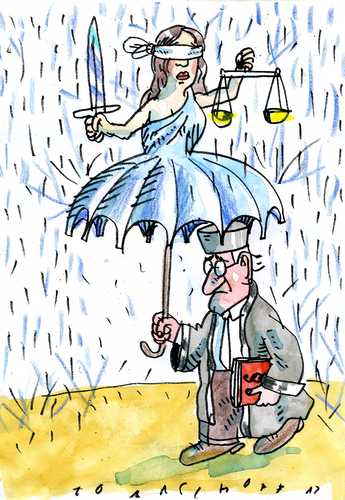 Cartoon: no (medium) by Jan Tomaschoff tagged justice,justice