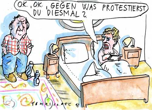 Cartoon: no (medium) by Jan Tomaschoff tagged demonstrant,demonstrant