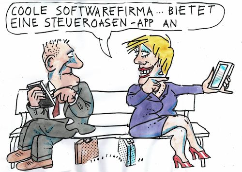 Cartoon: Oasen (medium) by Jan Tomaschoff tagged steuern,oasen,internet,steuern,oasen,internet