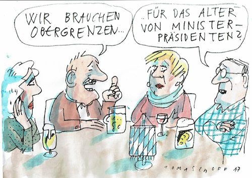 Cartoon: Obergrenze (medium) by Jan Tomaschoff tagged asyl,bayern,asyl,bayern