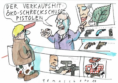 Cartoon: Öko (medium) by Jan Tomaschoff tagged angst,waffen,angst,waffen
