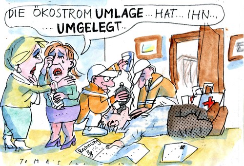 Cartoon: Ökostromumlage (medium) by Jan Tomaschoff tagged wende,energie,energie,wende