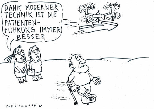 Cartoon: Patientenführung (medium) by Jan Tomaschoff tagged gesundheit,patientenführung,gesundheit,patientenführung