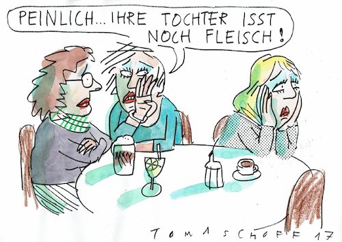 Cartoon: peinlich (medium) by Jan Tomaschoff tagged ernäherung,fleischkonsum,ernäherung,fleischkonsum