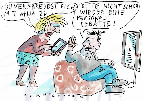 Cartoon: Personaldebatte (medium) by Jan Tomaschoff tagged person,beziehung,politik,person,beziehung,politik