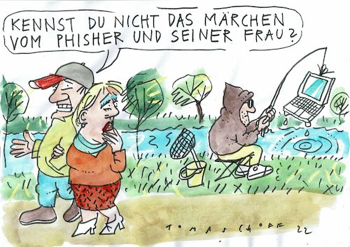 Cartoon: Phishing (medium) by Jan Tomaschoff tagged internet,caberangriff,phishing,internet,caberangriff,phishing