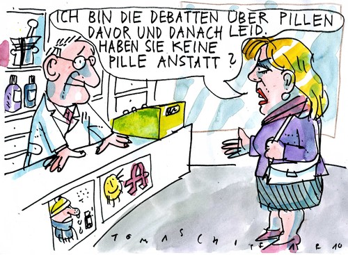 Cartoon: Pille anstatt (medium) by Jan Tomaschoff tagged pille,empfängnisverhütung,pille,empfängnisverhütung