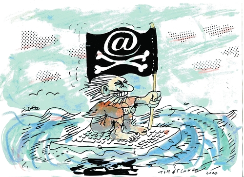 Cartoon: Piratenpartei (medium) by Jan Tomaschoff tagged piratenpartei,piratenpartei