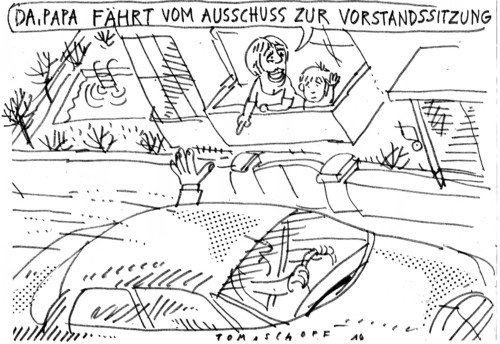 Cartoon: Politik und Familie (medium) by Jan Tomaschoff tagged politiker,vereinbarkeit,beruf,familie,politiker,vereinbarkeit,beruf,familie