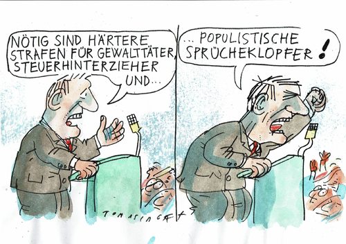 Cartoon: Populisten (medium) by Jan Tomaschoff tagged politikersprache,politikersprache