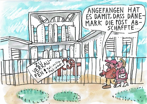 Cartoon: Post (medium) by Jan Tomaschoff tagged kanzleramt,regierung,post,dänemark,kanzleramt,regierung,post,dänemark