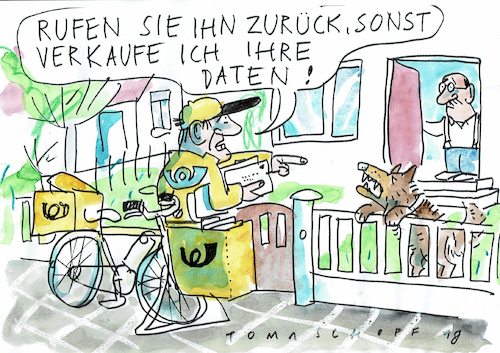 Cartoon: Postdaten (medium) by Jan Tomaschoff tagged datenklau,internet,post,datenklau,internet,post