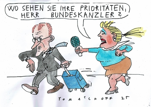 Cartoon: Priorität (medium) by Jan Tomaschoff tagged merz,reisen,aussenpoltitik,merz,reisen,aussenpoltitik
