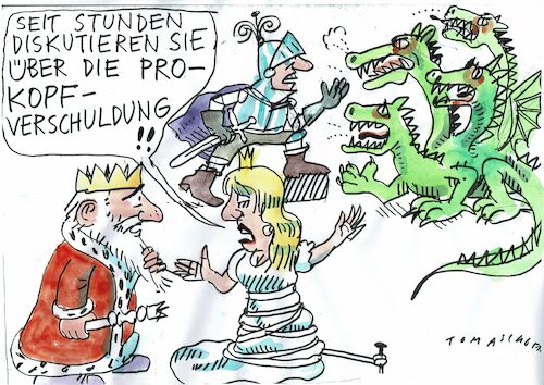 Cartoon: Pro Kopf (medium) by Jan Tomaschoff tagged staatsfinanzen,schulden,staatsfinanzen,schulden