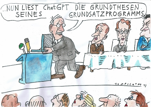 Cartoon: Programm (medium) by Jan Tomaschoff tagged grundsatzprogramm,cdu,ki,grundsatzprogramm,cdu,ki