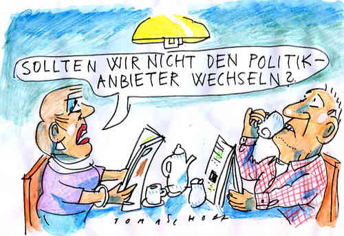 Cartoon: Provider (medium) by Jan Tomaschoff tagged anbieter,politik,wahlen,koalitionen