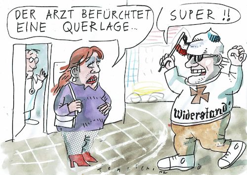 Cartoon: quer (medium) by Jan Tomaschoff tagged corna,leugner,verschwörungstheorien,corna,leugner,verschwörungstheorien