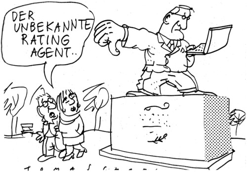 Cartoon: Rating (medium) by Jan Tomaschoff tagged rating,agenturen,banken,stresstest,rating,agenturen,banken