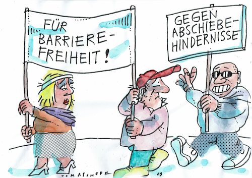 Cartoon: rechts links (medium) by Jan Tomaschoff tagged schlagworte,extreme,abschiebung,toleranz,schlagworte,extreme,abschiebung,toleranz