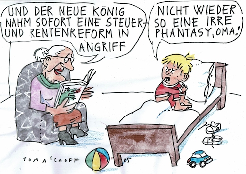 Cartoon: Reformen (medium) by Jan Tomaschoff tagged steuern,renten,politiker,steuern,renten,politiker