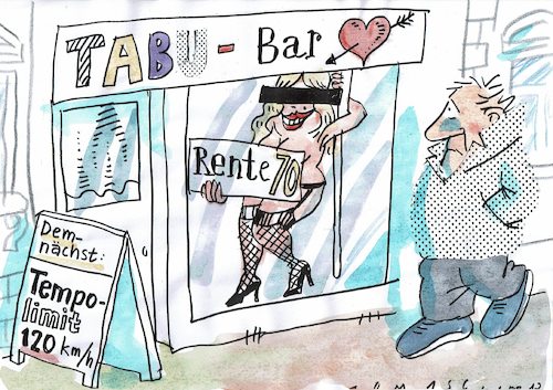 Cartoon: Rente (medium) by Jan Tomaschoff tagged rente,demografie,rente,demografie