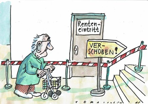 Cartoon: Renteneintritt (medium) by Jan Tomaschoff tagged demografie,renten,demografie,renten